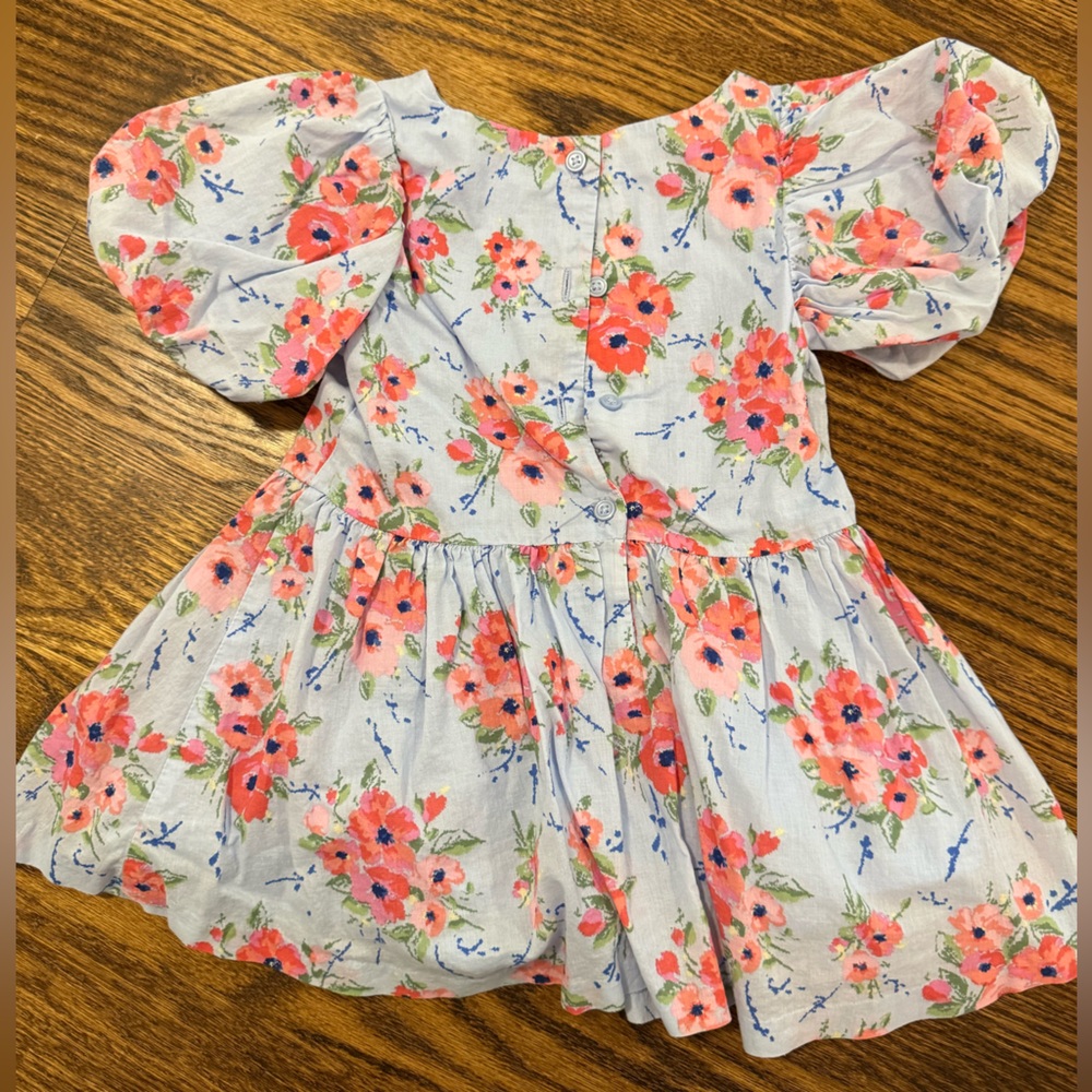 Janie and Jack Blue Floral Dress - 2T - Picture 2 of 3